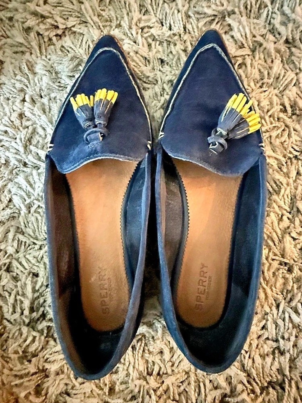 Sperry Saybrook Tassel Loafer Flats - Blue US10